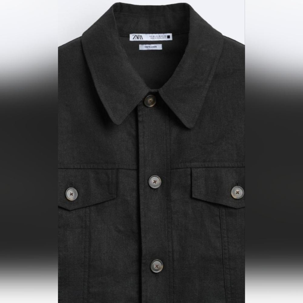 Zara Men’s Linen Jacket Sz-L - Picture 6 of 10